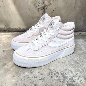 Superga Women’s 3141 Revolley Mid Platform Sneakers Beige White Sz 7